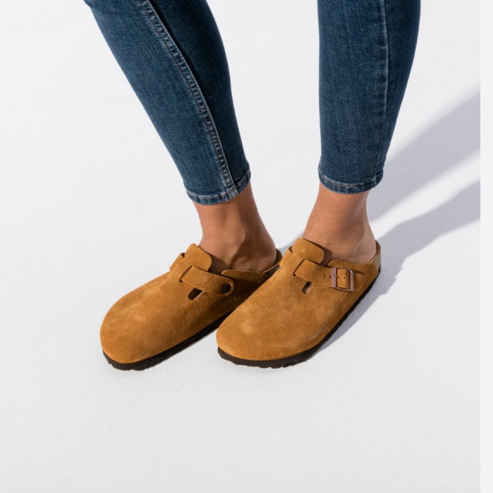 Birkenstock Boston Soft Footbed Clogs (Mink, Suede) (Size 37)